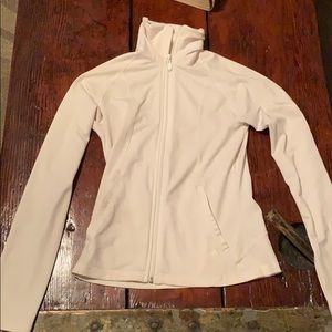 White Adidas Zip Up Workout Jacket - Size S